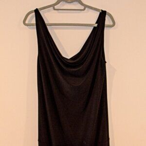 Essentials By ABS  Allen B Schwartz Little black evening dress draped neck  Med
